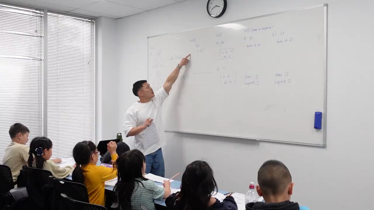 A Signal Education tutor teaching a maths class at the whiteboard